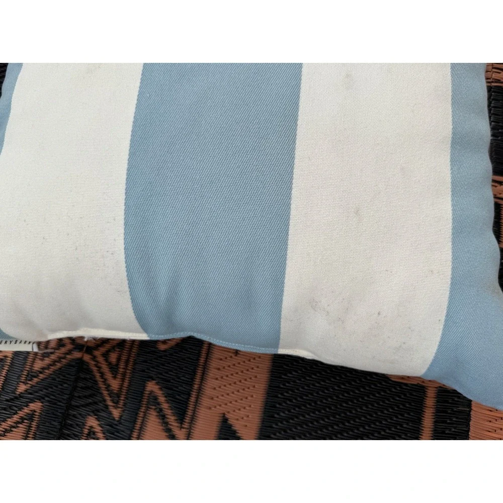 Pottery Barn Blue and White Striped‎ Throw Pillow Cover 20x20